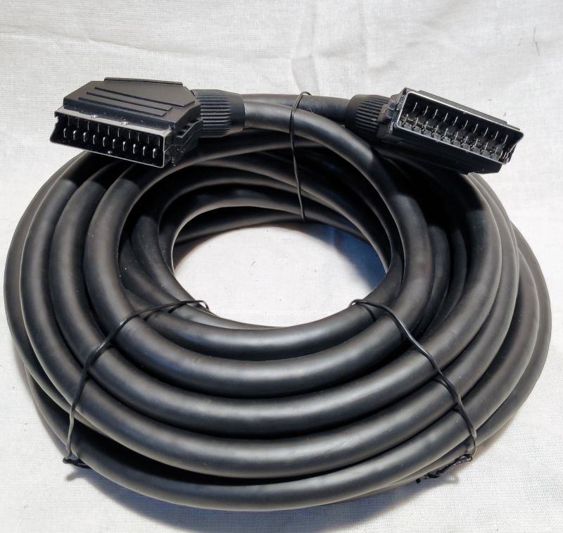 кабель SCART 21p вилка --- SCART 21p вилка, 21 провод, экран, 10 метров