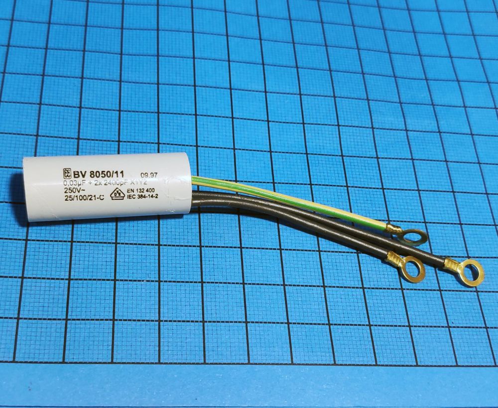 конденсатор помехозащитный 0.2µF/2x2400pF, BV8050/11