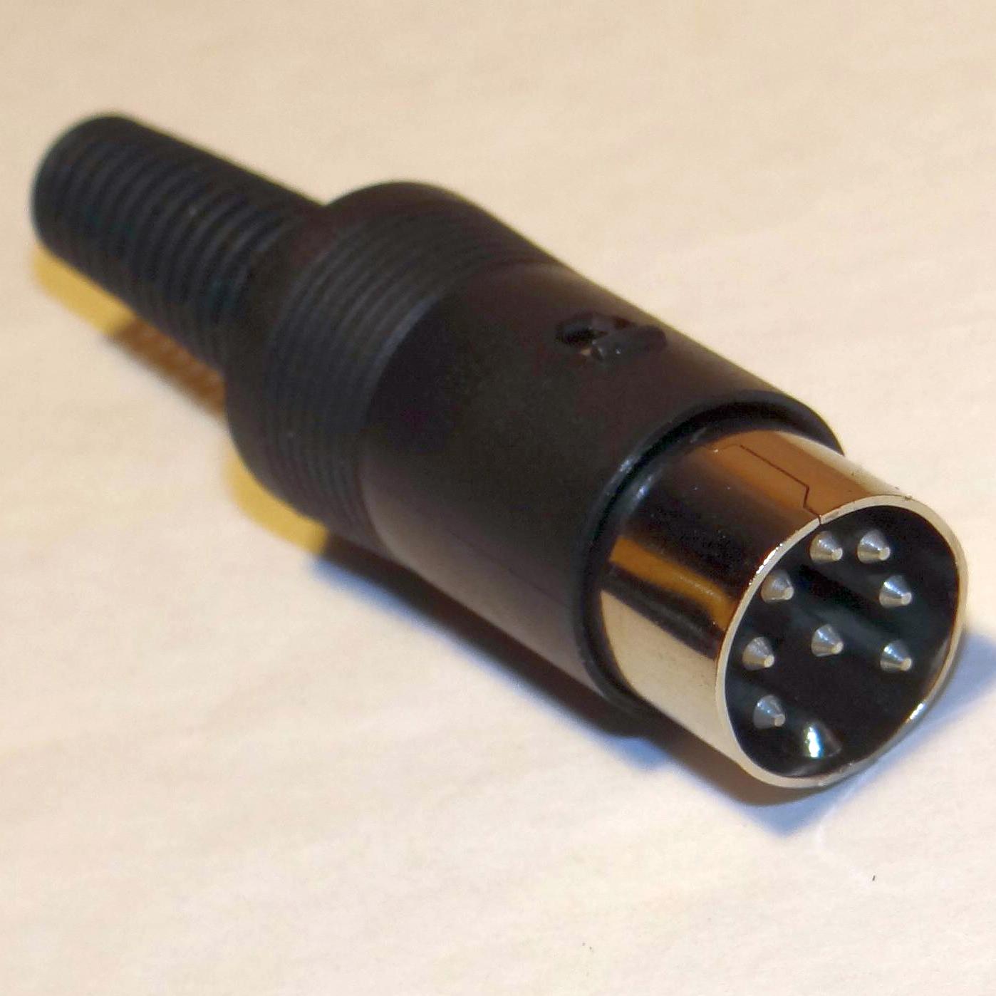 разъем DIN 8 контактов вилка/штекер на кабель (0.9mm)