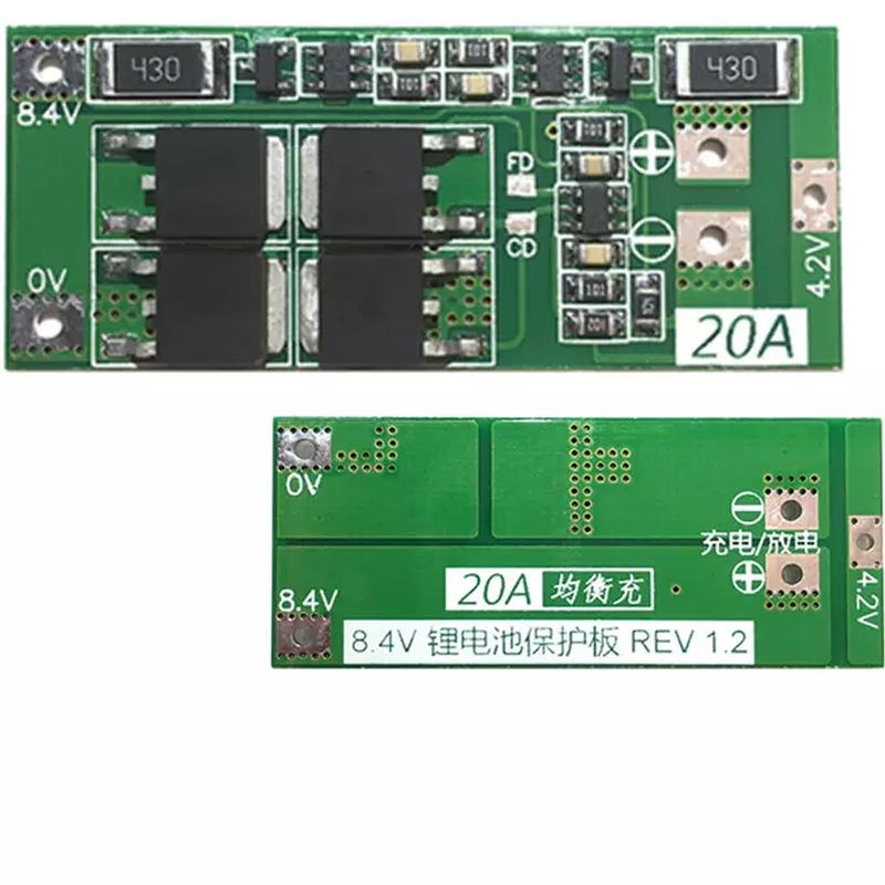 плата защиты / контроль заряда-разряда  Li-Ion аккумуляторов 2S/7.4V 20A с балансировкой