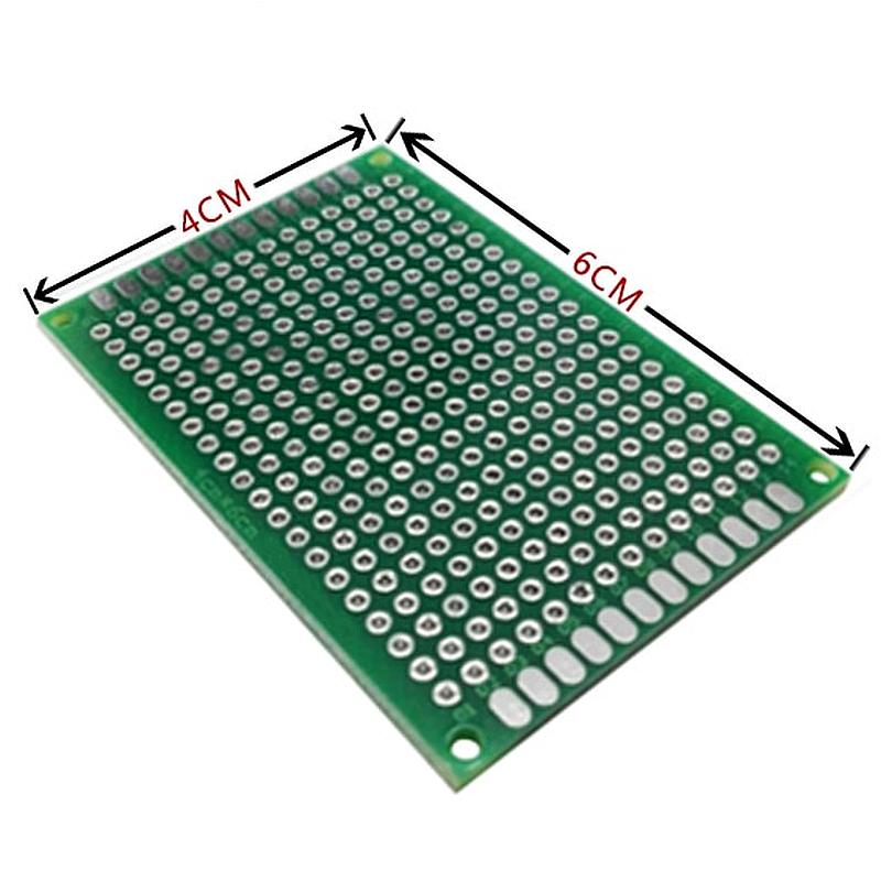 плата PCB 4х6 см для прототипирования двухсторонняя DIY