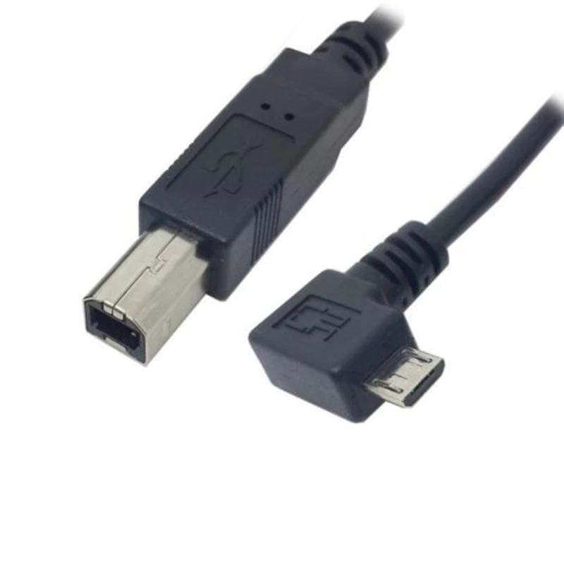 кабель USB2.0, microUSB вилка левоугольная - USB вилка "B", длина 0.6 метра