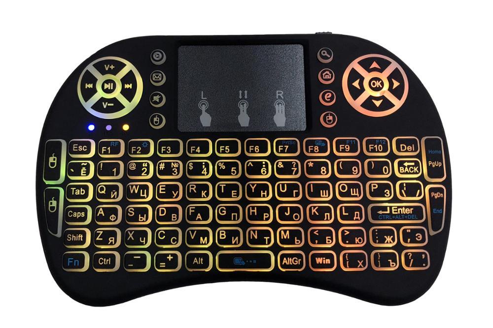 i8 mini беспроводная клавиатура, русская раскладка, подсветка клавиш, LiIon аккумулятор