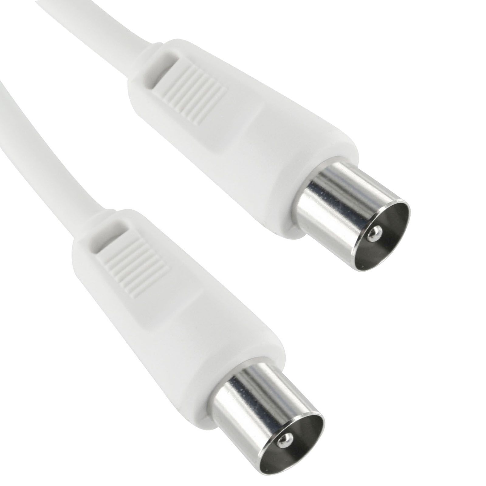 кабель антенный коаксиальный вилка(coax 9.0mm) - вилка(coax 9.5mm),  5.0 метров, цвет белый