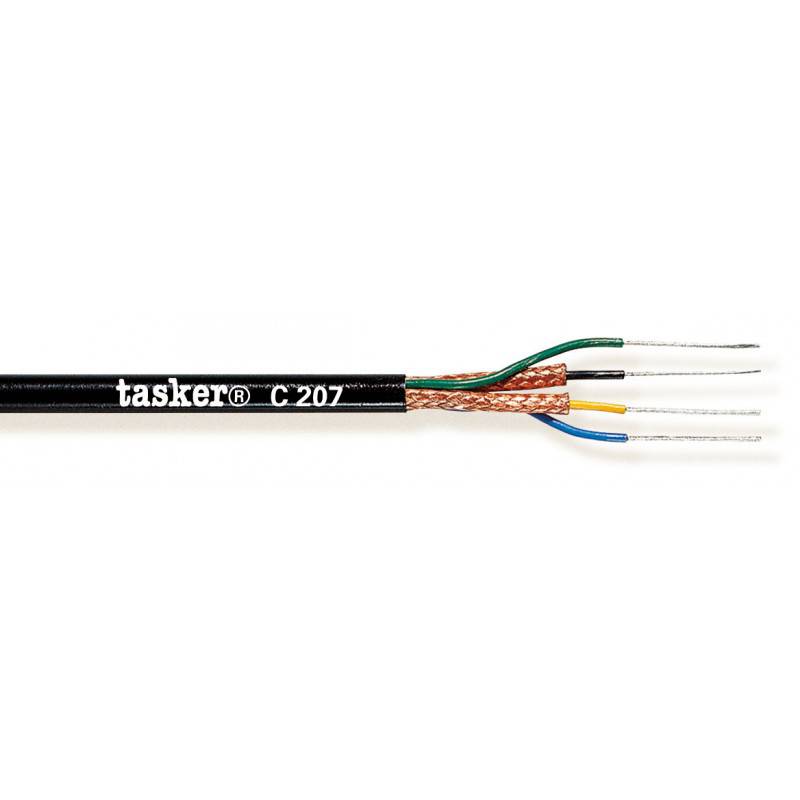 кабель микрофонный/акустический/аудио наборный 2*0.15+2*0.15 мм2, 1м, Tasker C207