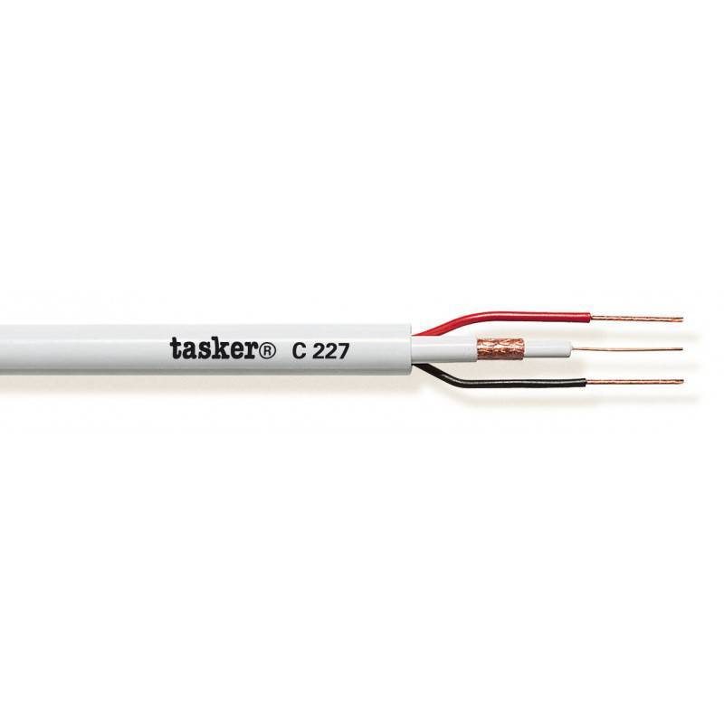 кабель видео коаксиальный 75ом, комбинированный с электропитанием, 1 метр, Tasker C227