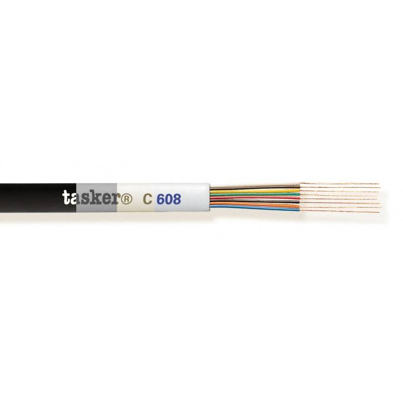 кабель телефонный 8 проводов, 1 метр, плоский, цвет черный, Tasker C608-BLACK