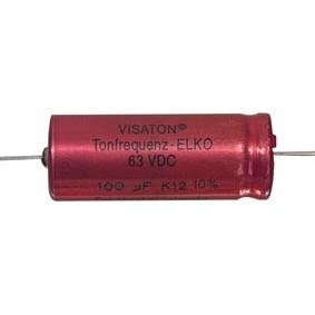 конденсатор 100uF 63V, электролитический, аксиальный, биполярный
