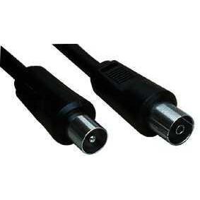 кабель антенный коаксиальный вилка(coax 9.0mm) - розетка(coax 9.0mm),  2.5 метра, цвет черный