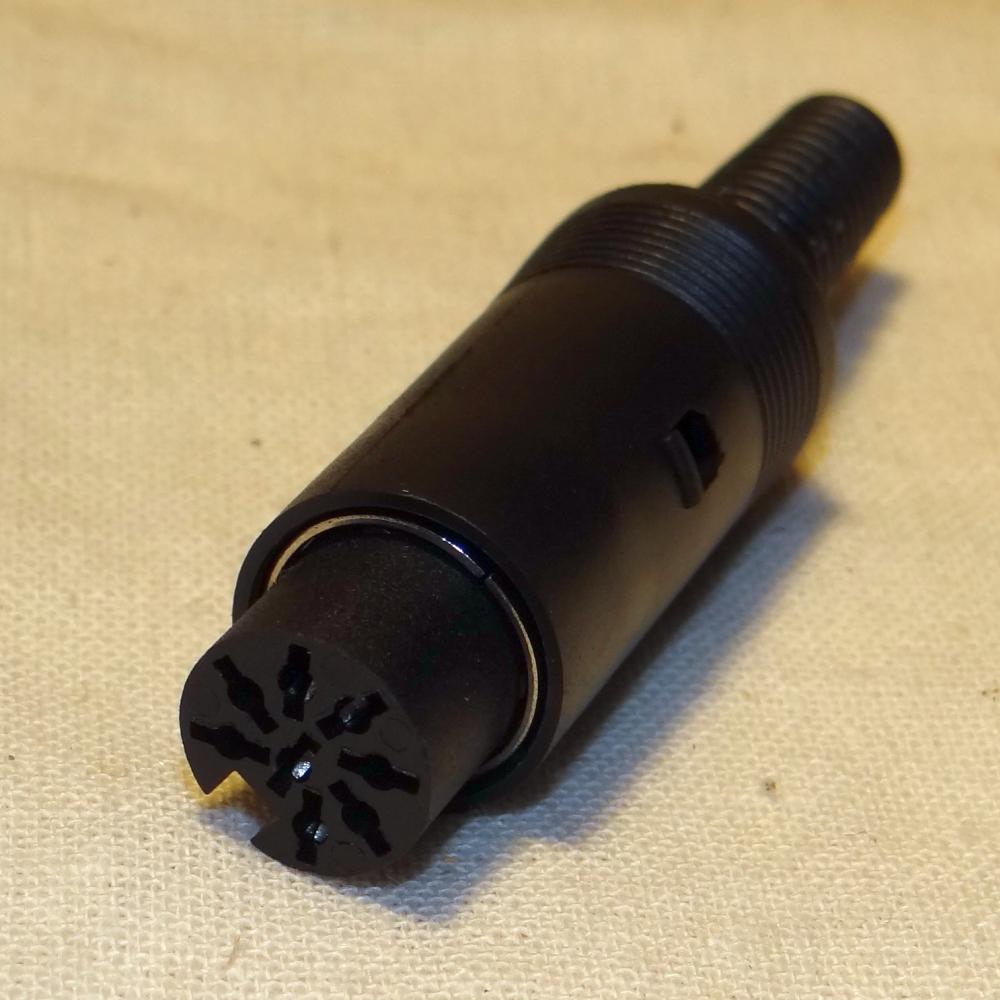 разъем DIN 8 контактов розетка/гнездо на кабель (0.7mm)